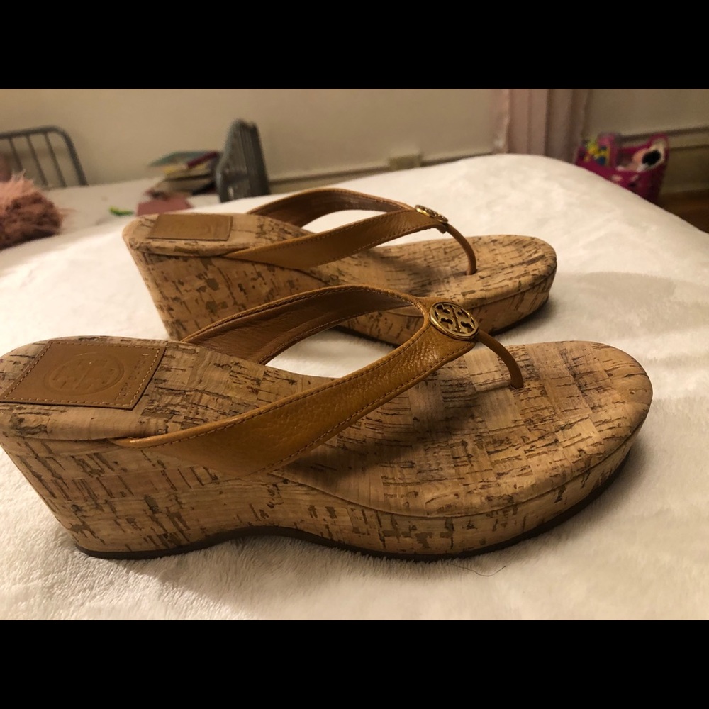 Tory Burch cork wedge flip flop